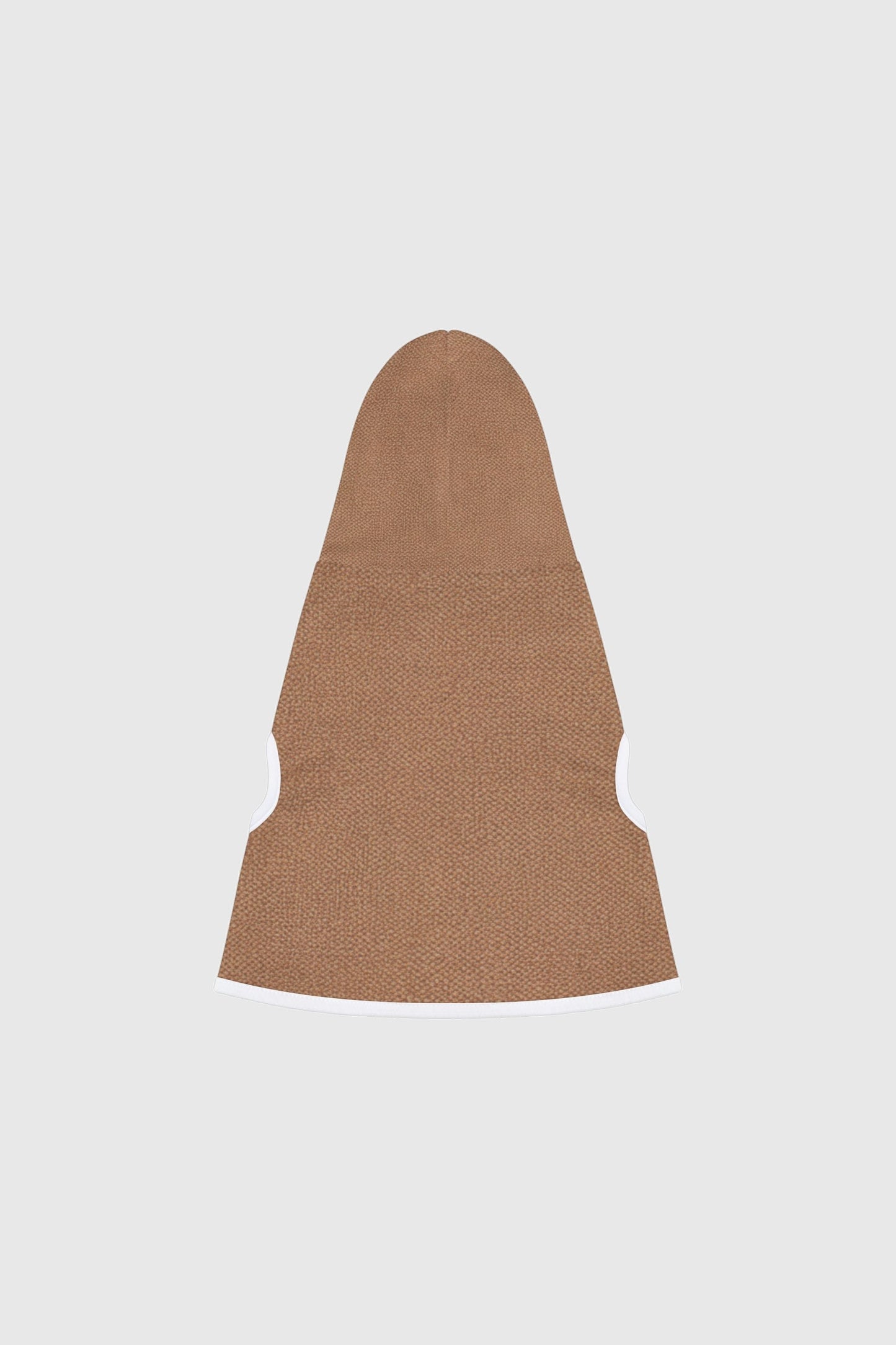 Dachshund wearing brown cozy fleece dog hoodie
