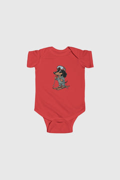 Baby Bodysuit - Cute Skiing Dachshund