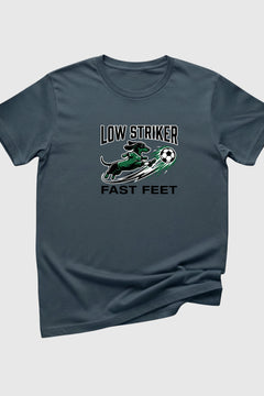 Woman wearing black dachshund soccer Low Striker t-shirt