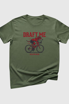 Green t-shirt with a dachshund graphic and text on a white background