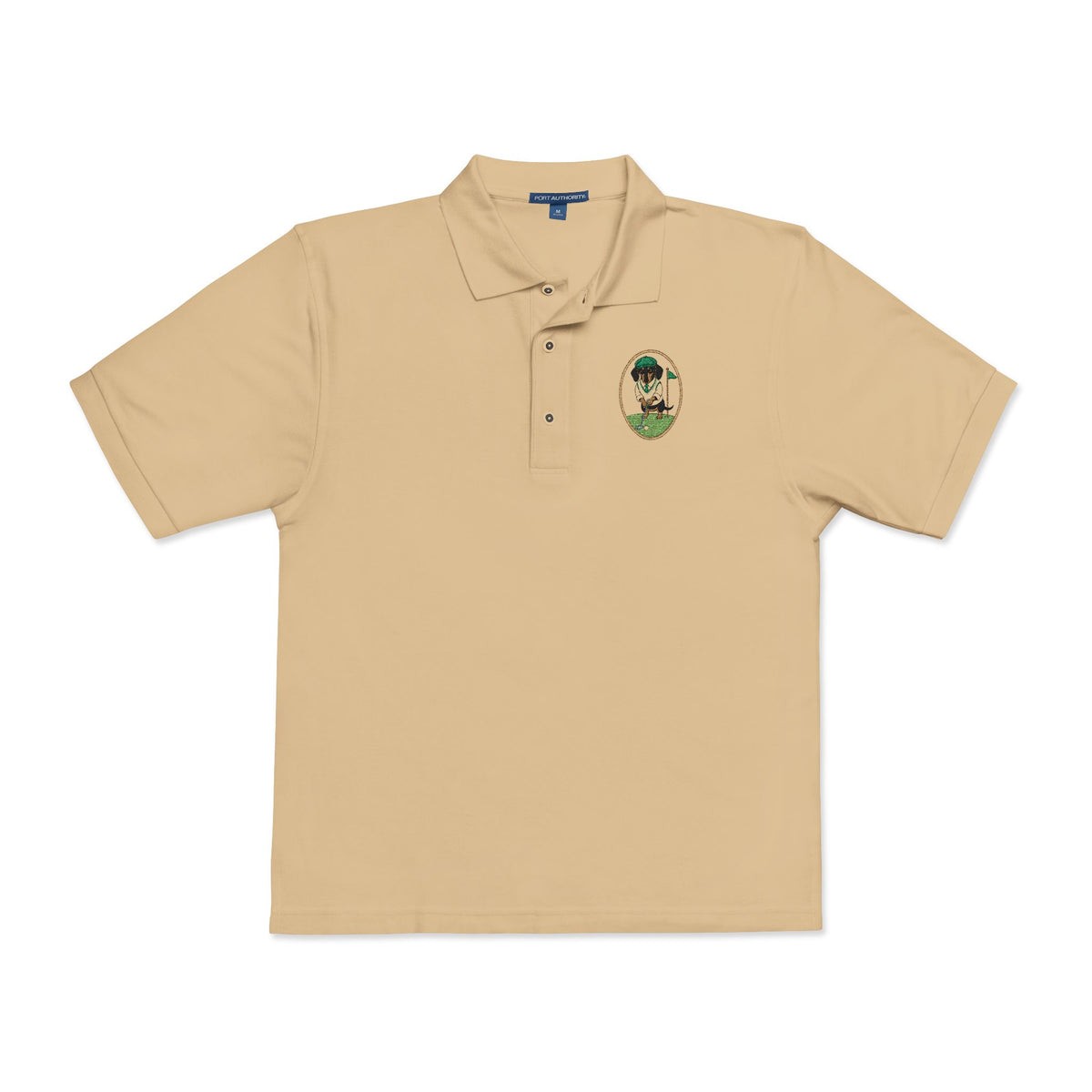 Dachshund Golf Polo Shirt, Embroidered Wiener Dog Crest