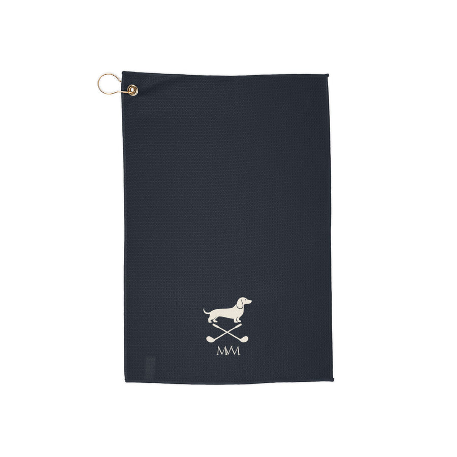 Color: Navy. Club Mark golf towel, SitHappens, image 1