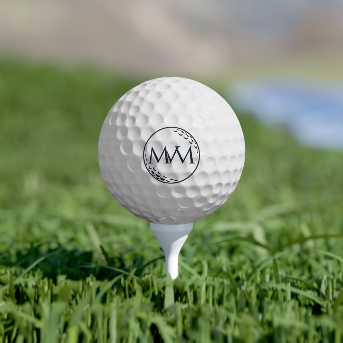 Pure Ball golf balls, set of 6, navy and cream print, product photo 4