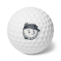 Rough Day golf balls, set of 6, navy and cream print, product photo 1
