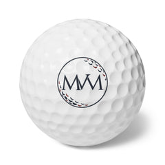Pure Ball golf balls, set of 6, navy and burgundy print, product photo 1