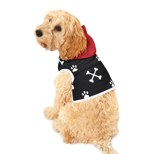 Pet Hoodie Paw Print Crossbones