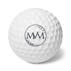 Pure Ball golf balls, set of 6, navy and cream print, product photo 1