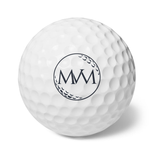 Pure Ball golf balls, set of 6, navy and cream print, product photo 1