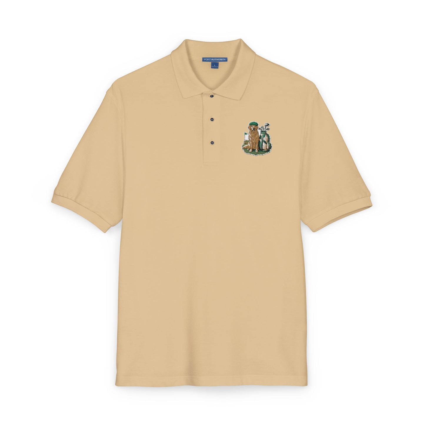 Golden Retriever Golfer - Embroidered Polo Shirt