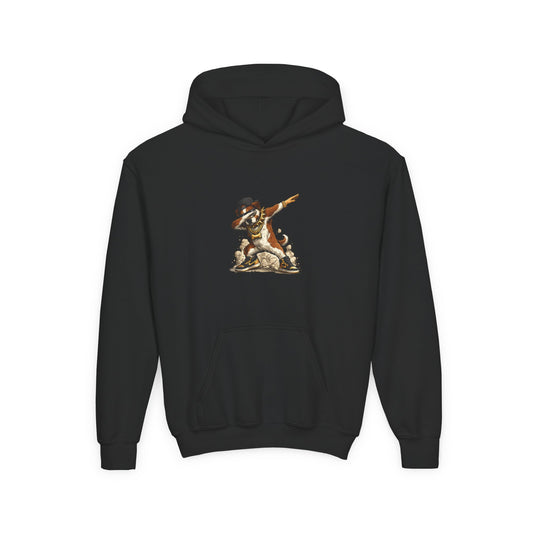 Kids' Hoodie with Funny Dabbing Cowboy Dog