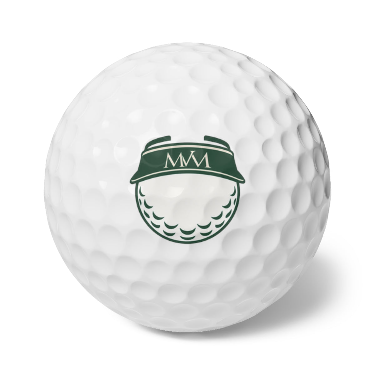 Visor Ball golf balls, set of 6, forest green and cream print, product photo 1