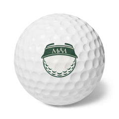 Visor Ball golf balls, set of 6, forest green and cream print, product photo 1
