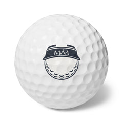 Visor Ball golf balls, set of 6, navy and cream print, product photo 1
