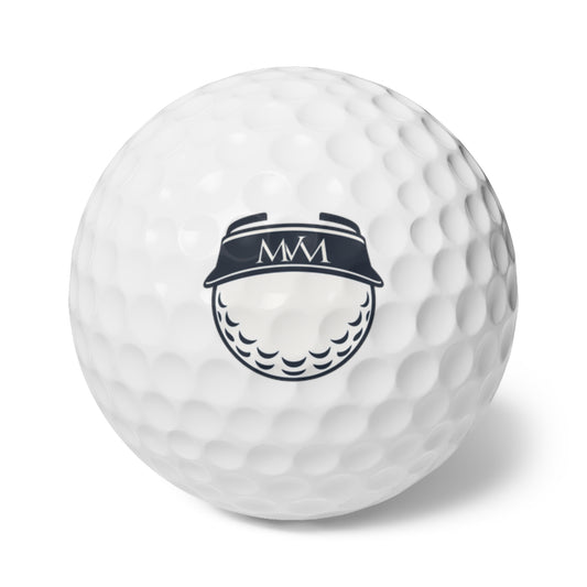 Visor Ball golf balls, set of 6, navy and cream print, product photo 1
