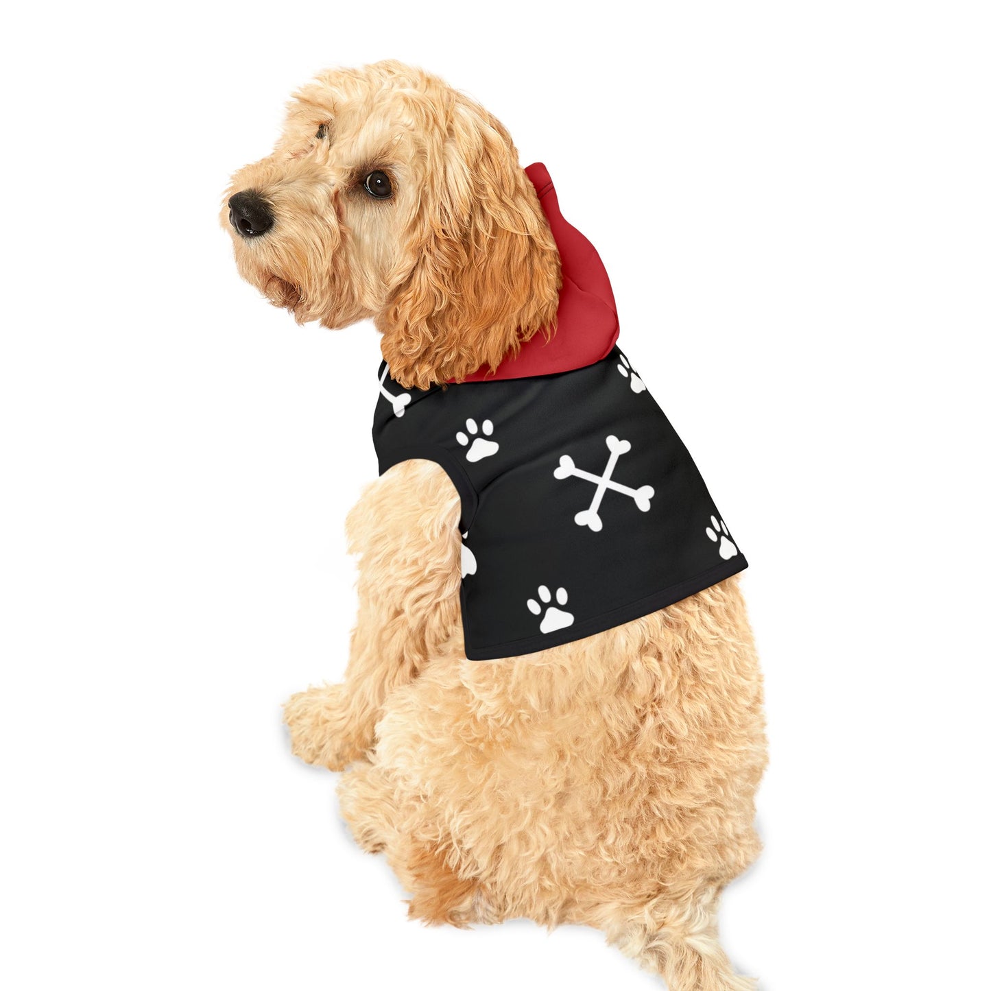 Pet Hoodie Paw Print Crossbones