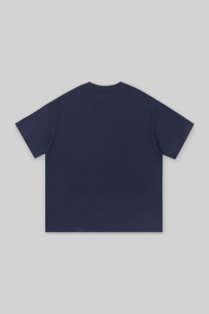 Low Handicap Dachshund Golf Tee in navy, back view