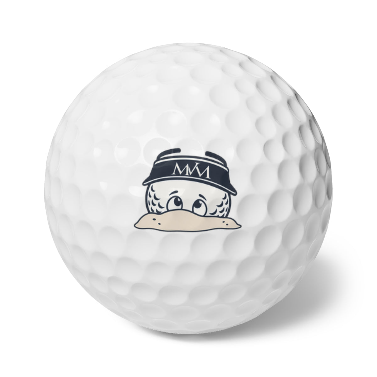 Bunker Buddy golf balls, set of 6, navy and cream print, product photo 1