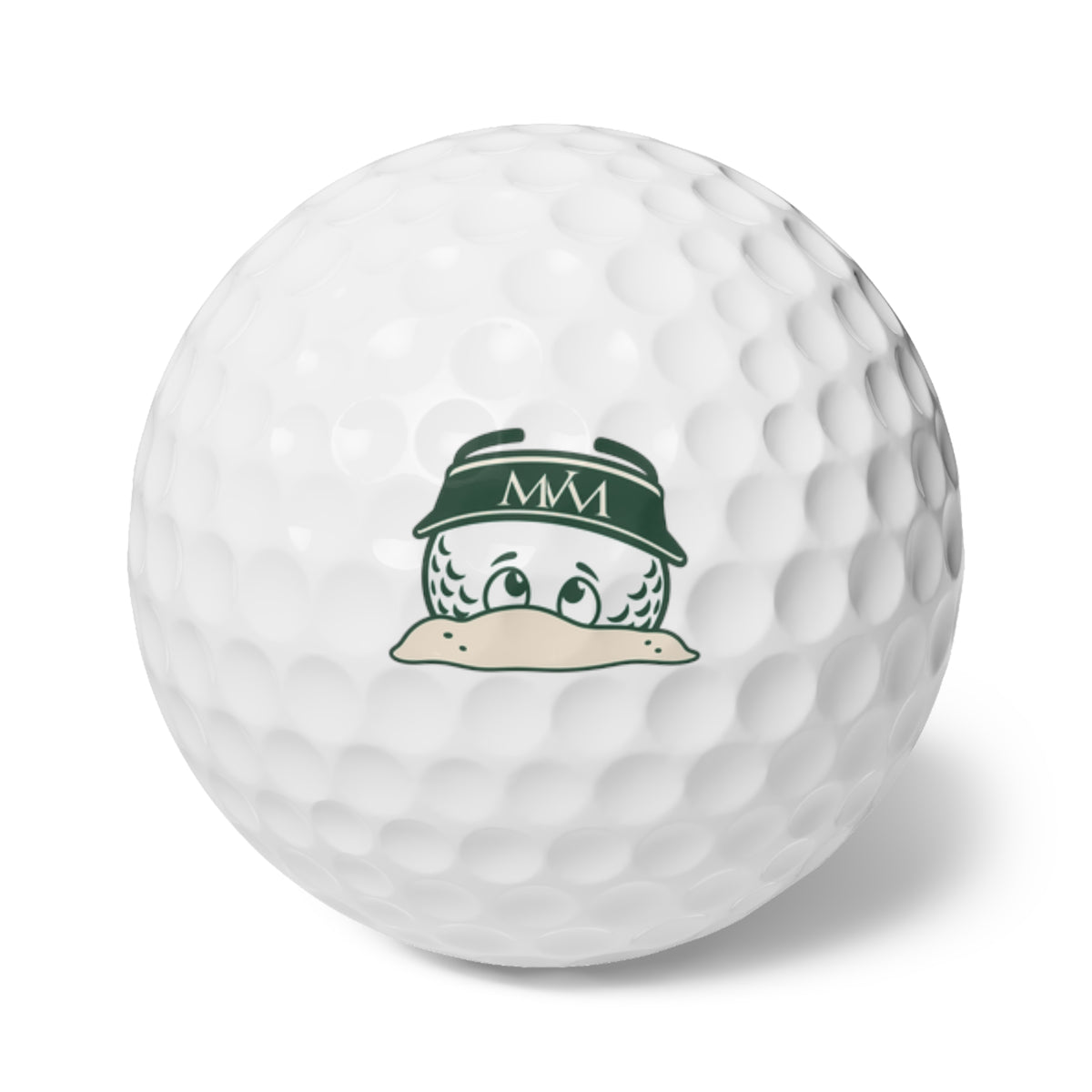 Bunker Buddy golf balls, set of 6, forest green and cream print, product photo 1