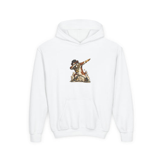 Kids' Hoodie with Funny Dabbing Cowboy Dog