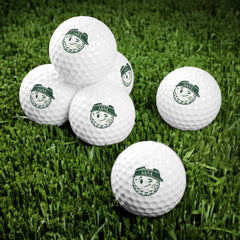 Mulligan golf balls, set of 6, forest green and cream print, product photo 3