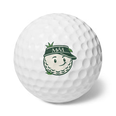 Rough Day golf balls, set of 6, forest green and cream print, product photo 1