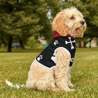 Pet Hoodie Paw Print Crossbones