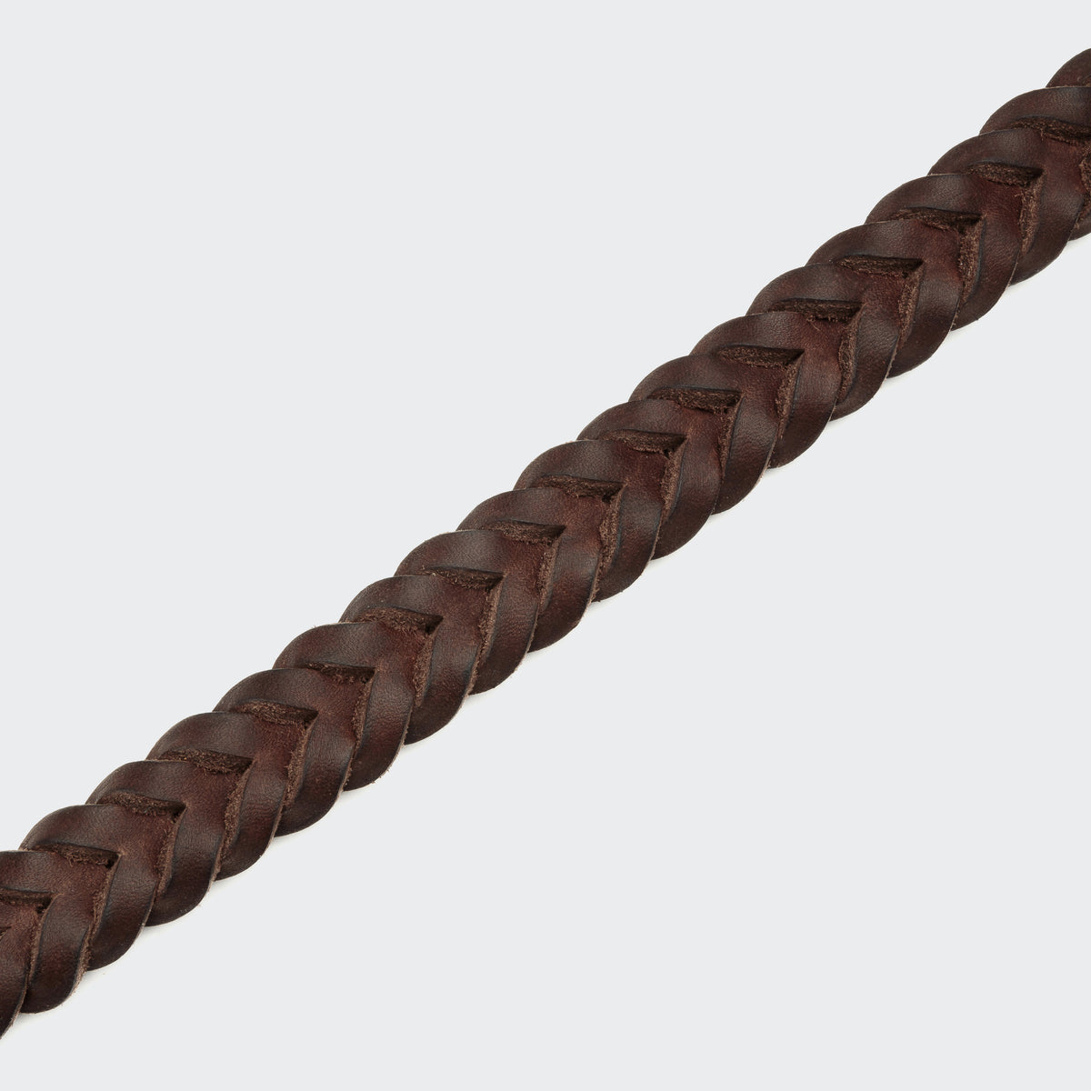 Saddle brown dog collar side view, adjustable fit