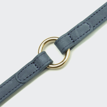 Dove grey dog collar side view, adjustable fit