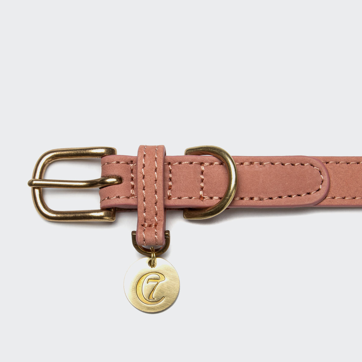 Peach dog collar back view, quick-release buckle