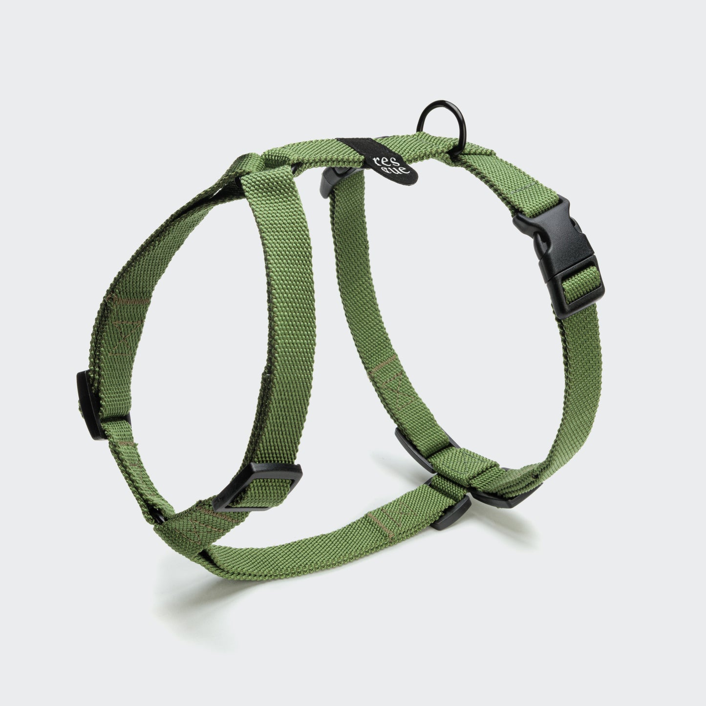 Green nylon dog harness, adjustable straps, Cloud 7 RESC7UE
