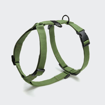 Green nylon dog harness, adjustable straps, Cloud 7 RESC7UE