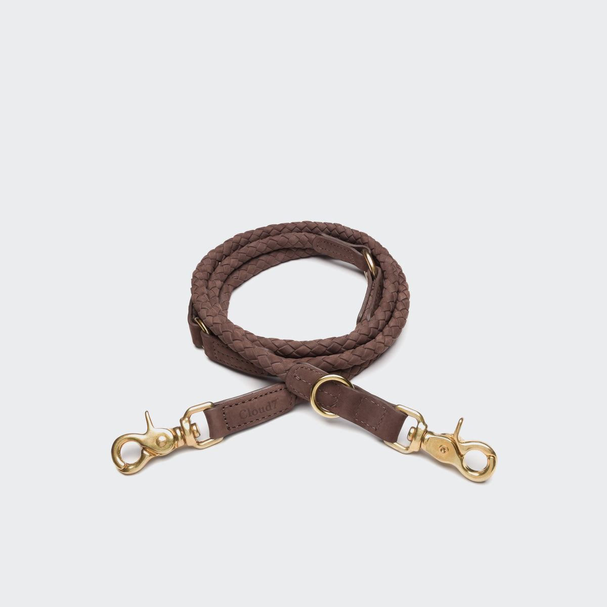 Hazel leather dog leash, metal snap clip, Cloud 7 Ravello