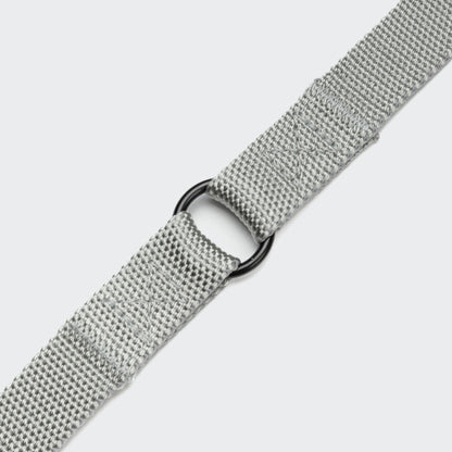 Silver nylon dog leash back view, adjustable length