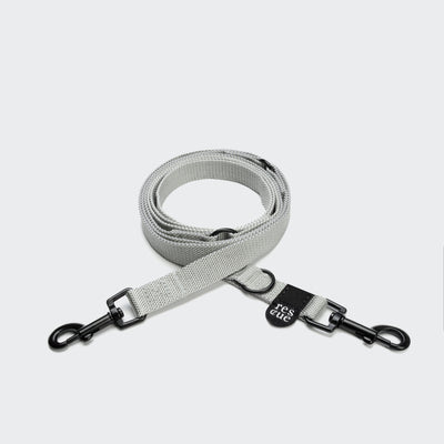 Silver reflective nylon dog leash, metal snap clip, Cloud 7 RESC7UE