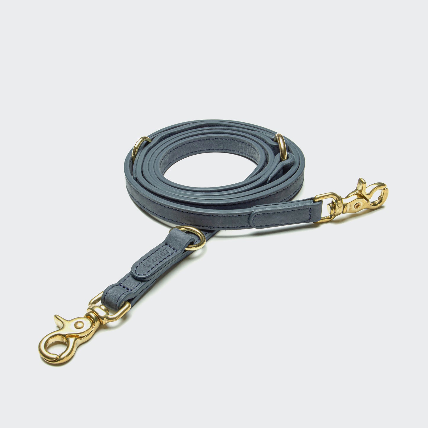 Dove grey fabric dog leash, metal snap clip, Cloud 7 Tiergarten
