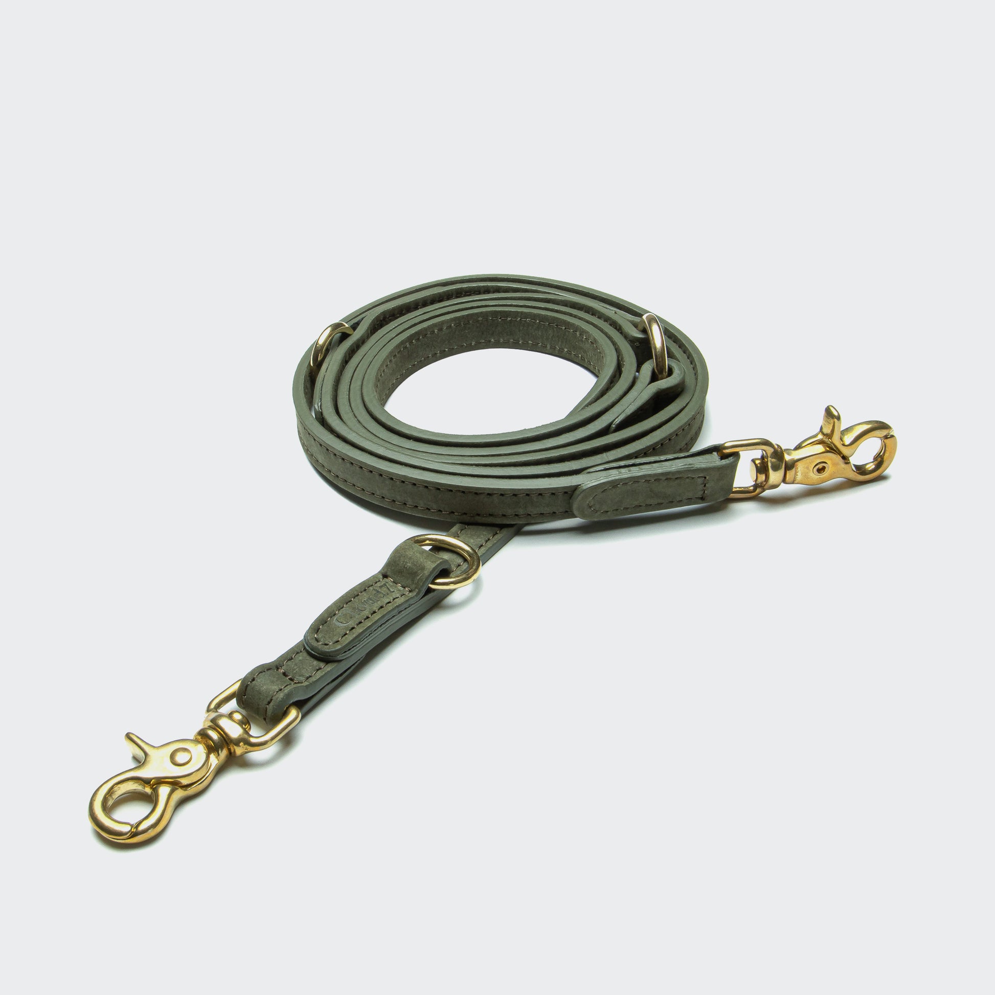 Moss green fabric dog leash, metal clip, Cloud 7 Tiergarten