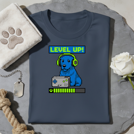 Level Up! Gamer Dog T-Shirt