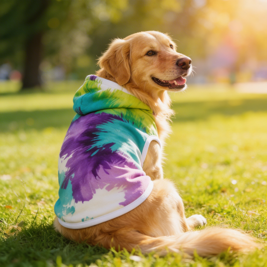 Pet Hoodie Tie-Dye Colorful Purple