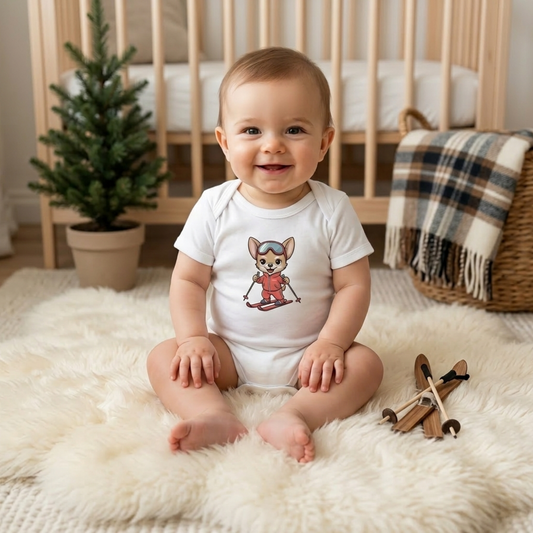 Baby Bodysuit – Cute Skiing Chihuahua