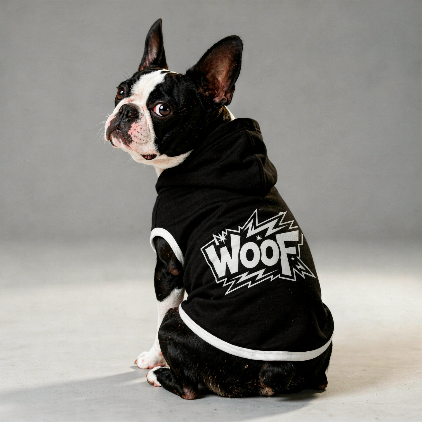 Pet Hoodie  - Black WOOF