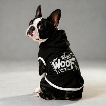 Pet Hoodie  - Black WOOF