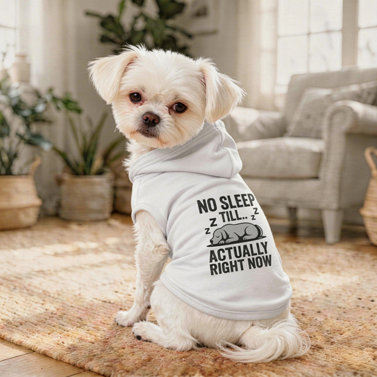 Pet Hoodie - No Sleep Till White