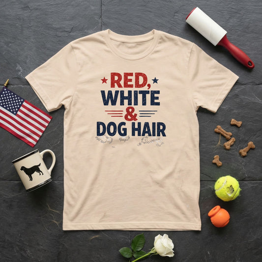 Red White Dog Hair T-Shirt