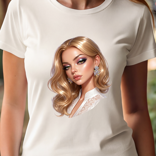 T-Shirt Blonde Glam Portrait