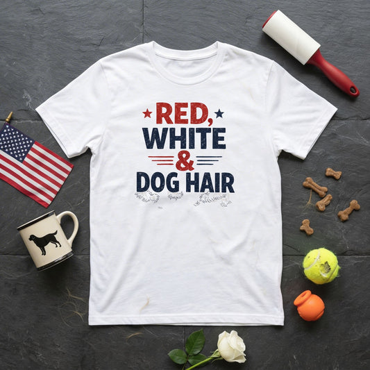 Red White Dog Hair T-Shirt