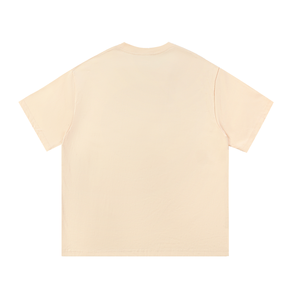 Putting dachshund golf T-shirt, plain back view. Color: Apricot