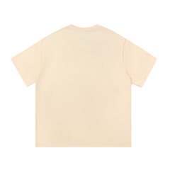 Putting dachshund golf T-shirt, plain back view. Color: Apricot