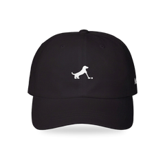 Putting Dachshund Golf Cap in Black White, front view, SitHappens