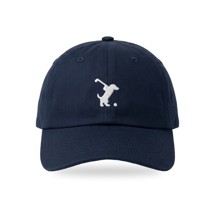 Swing Dachshund Golf Cap, Navy / White