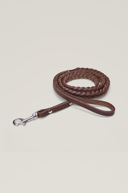 Cloud 7 Central Park Saddle Brown braided dog leash, packshot